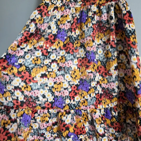 Urban Outfitters Multicolor Floral Mini Silky Boho Dress Small - Picture 5 of 9